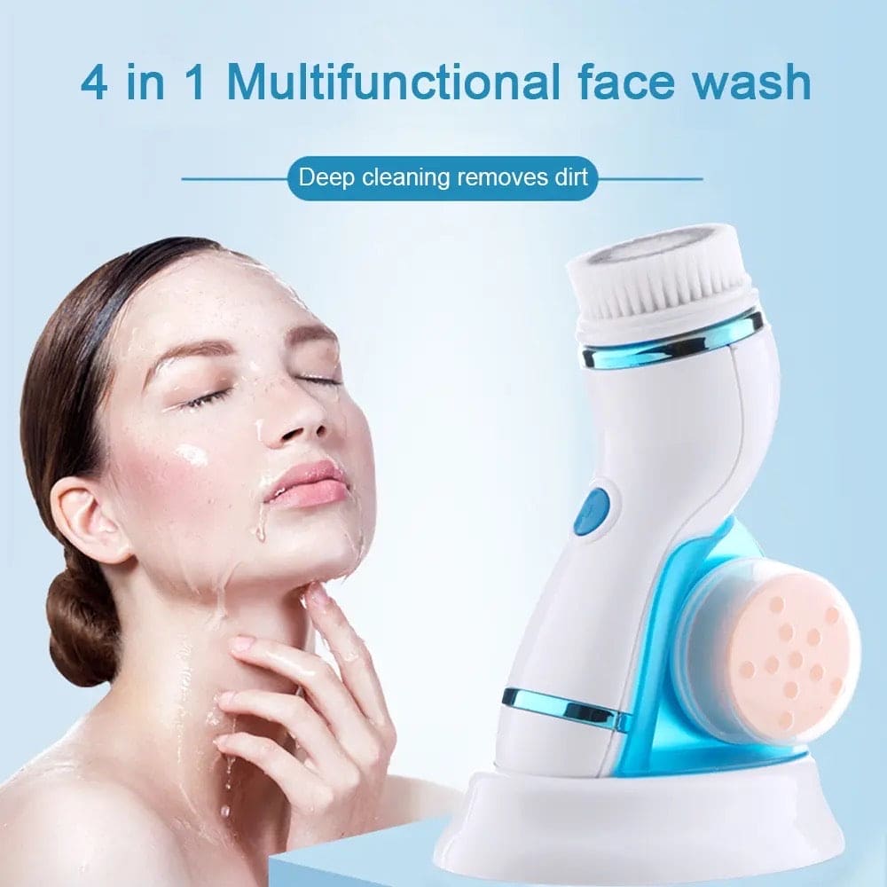 4 in 1 Electric Facial Cleanser, 360 Skin Pore Cleaner Face Massager, Ultrasonic USB Rechargeable Electric Facial Cleansing Device, Beauty Instrument Face Massager, Skin Care Massage Wash Brush, Multifunctional Electric Face Washing Instrument 4 in 1 Electric Facial Cleanser, 360 Skin Pore Cleaner Face Massager, Ultrasonic USB Rechargeable Electric Facial Cleansing Device, Beauty Instrument Face Massager, Skin Care Massage Wash Brush, Multifunctional Electric Face Washing Instrument